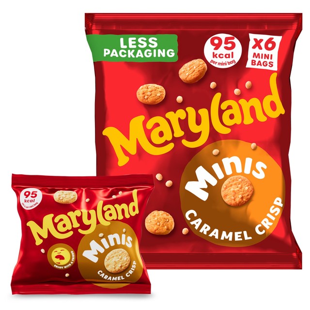 Maryland caramel crisp minis cookies 118.8g, imported from the UK