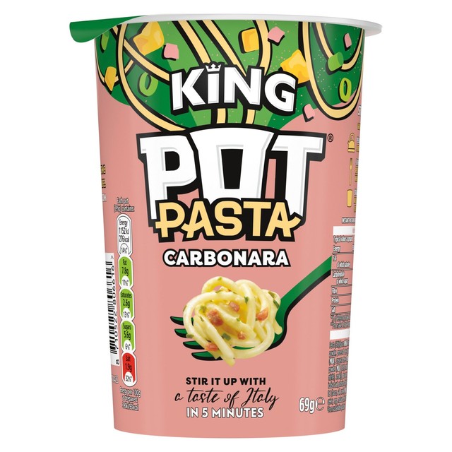 King Pot instant pasta Creamy Carbonara 69g, UK version