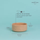 Mason Cash Cane Lettered cat bowl 13cm, imported from the UK