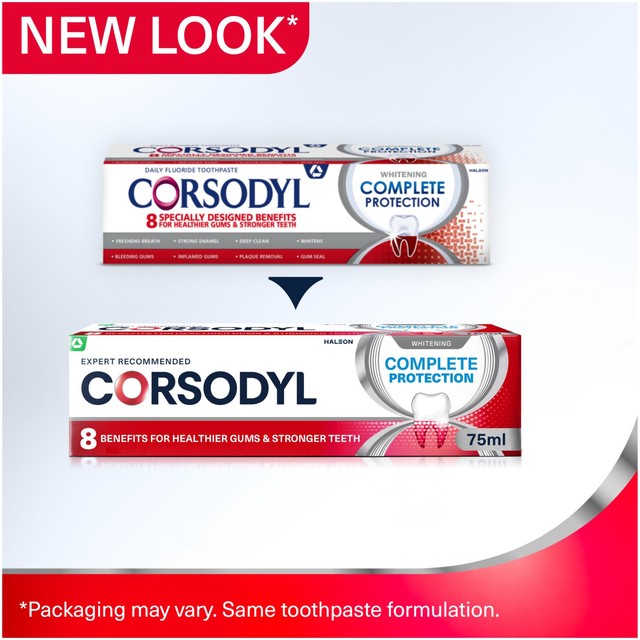 Corsodyl Complete Protection Gum Care Whitening Toothpaste 75ml - British product