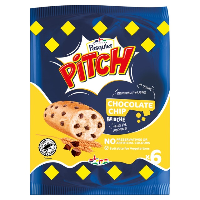 Brioche Pasquier Pitch Chocolate Chips Brioche Rolls 6 x 37.5g - British product