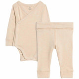 M&S baby bodysuit and leggings set in oatmeal for 0-3 months, imported from the UK