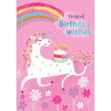 Abacus magical unicorn birthday card, imported from the UK