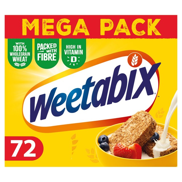 Weetabix Original whole grain wheat breakfast cereal (British brand)