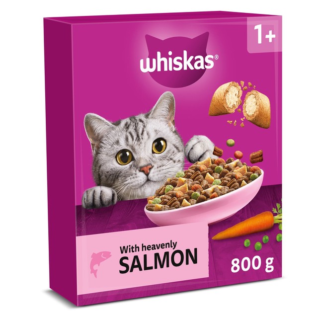 Whiskas dry cat food with salmon 800g (British brand)
