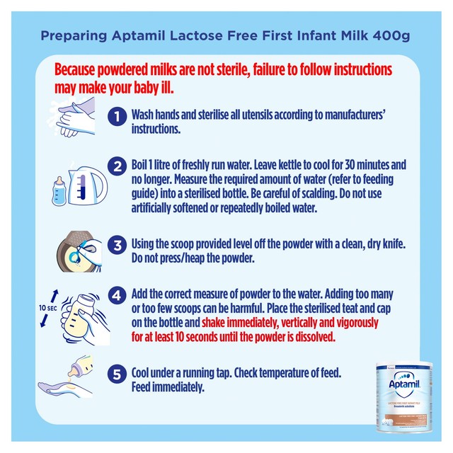 Aptamil lactose free infant milk formula powder 400g - British product