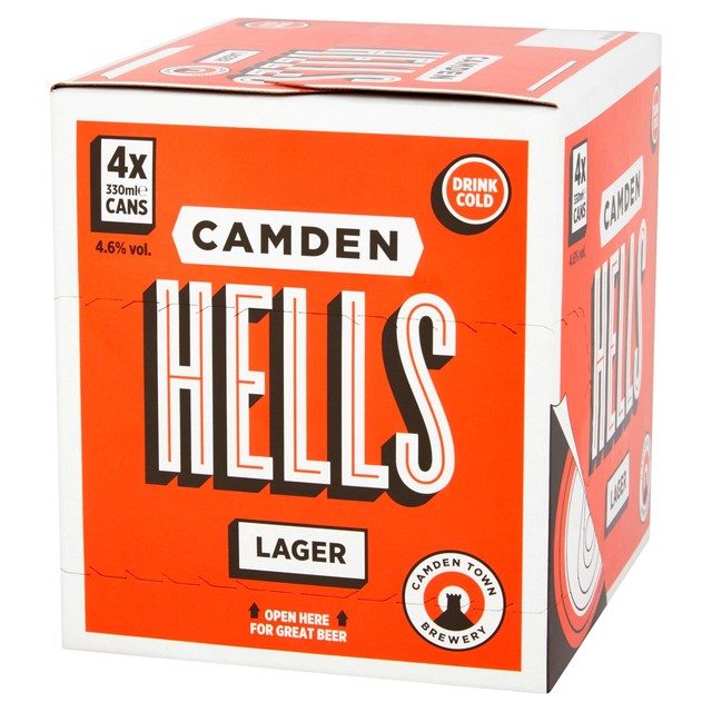 Camden Hells Lagerbier, 4 x 330 ml Dosen – Britisches Produkt