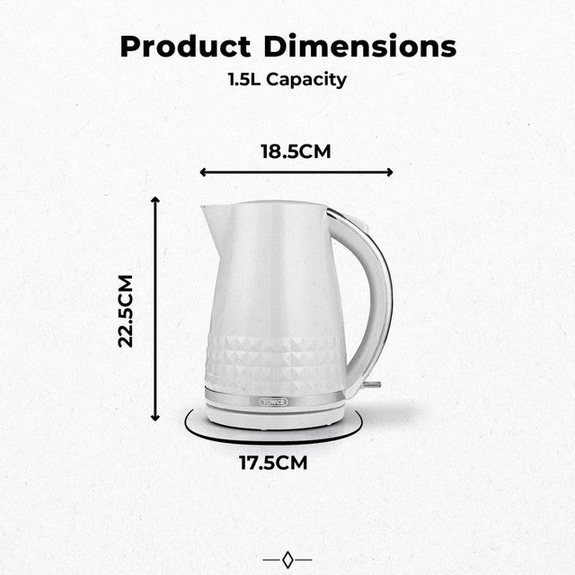 Tower kettle white 1.5L (British brand)