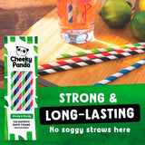 The Cheeky Panda bamboo paper straws striped 100 pack - British product