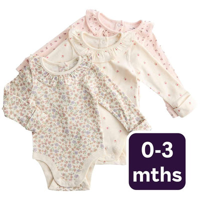 Body à col floral à broderie anglaise M&S pour filles M&S, ivoire, body pour tout-petit, 0-3 mois - Acheter en ligne chez McGrocer