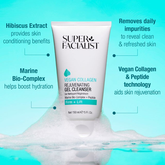 Super Facialist Vegan Collagen Brightening Gel Cleanser 150ml (British brand)