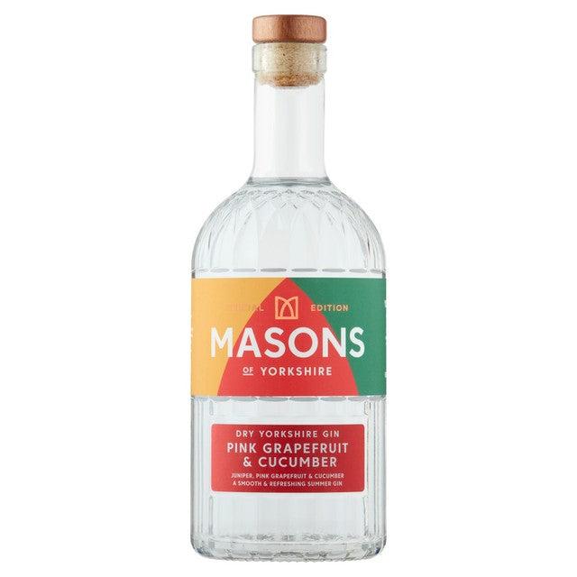Masons of Yorkshire pink grapefruit and cucumber gin 70cl, imported from the UK