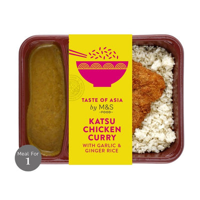 M&S Crispy Katsu Chicken Curry med ris Smak av Asia Ferdigrett 380g
