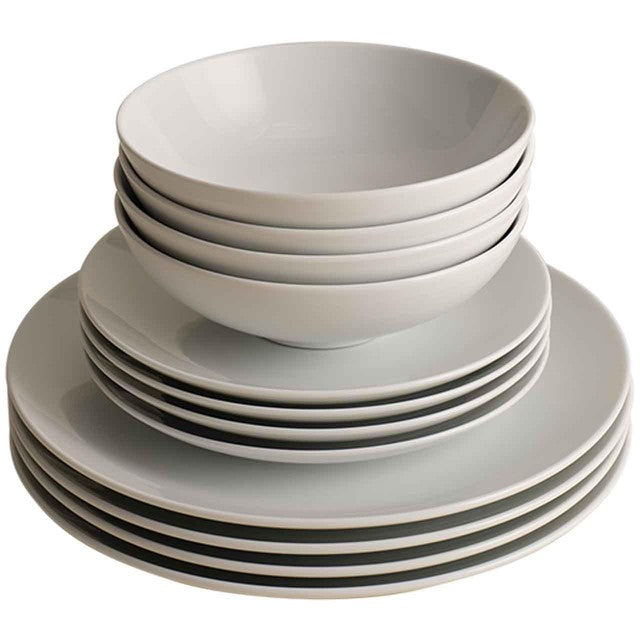 M&S Maxim Coupe white ceramic dinner set 12-piece, imported from the UK