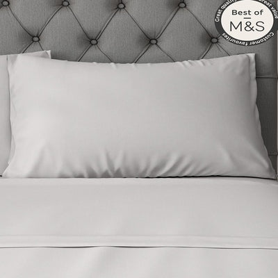 M&S M&S Comfortably Cool Tencel Rich Pillowcases Light Grey One Size 2 Pack- Buy online at McGrocer