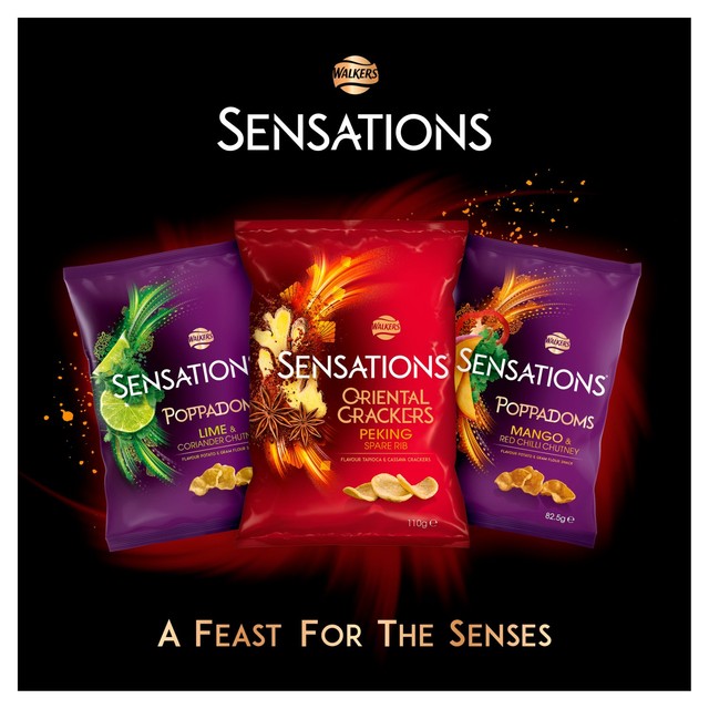 Walkers Sensations lime and coriander chutney poppadoms 82.5g (British brand)