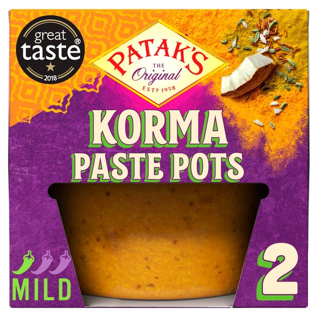 Patak's korma curry paste 2 x 70g, imported from the UK