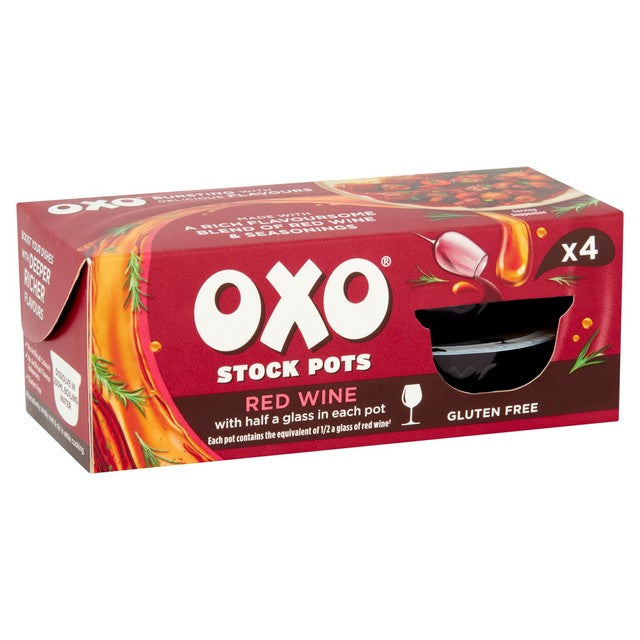 Oxo red wine stock pots 4 x 20g, imported from the UK