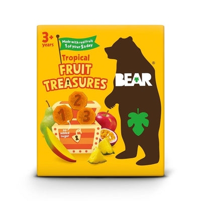 Bear Treasures Tropischer Geschmack Kinder Trockenfrucht Snack 5 x 20g