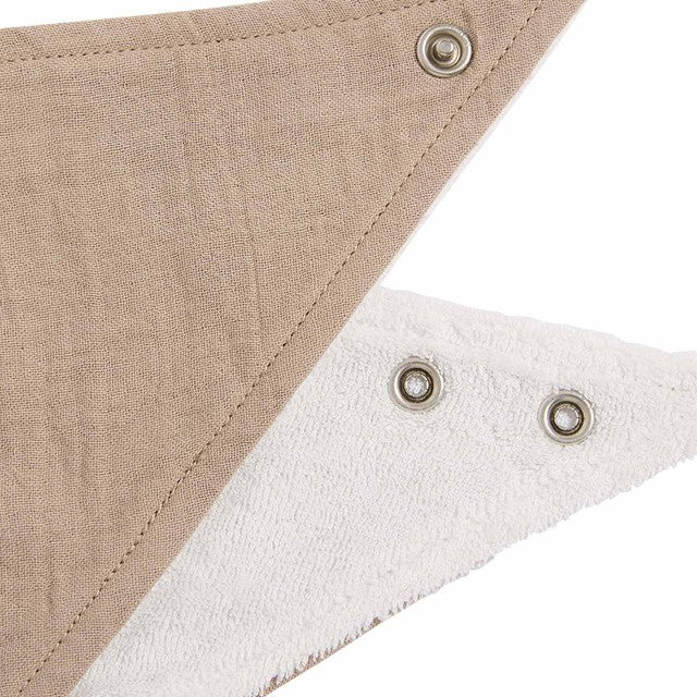 M&S Leaf baby bib in Sand, imported from the UK