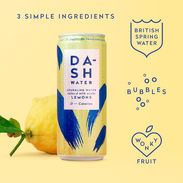 Dash lemon infused sparkling water 330ml - British product