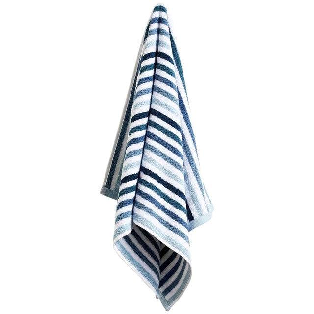 M&S striped blue bath towel (British brand)