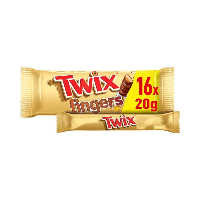 Twix Caramel Milk Chocolate biscuit bars 16x20g (British brand)