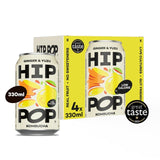 Hip Pop ginger yuzu kombucha drink 4 x 330ml, UK version