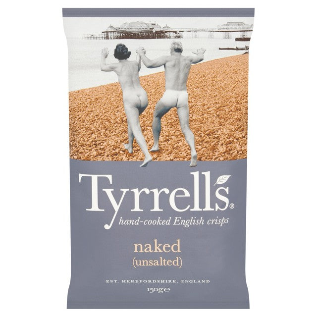 Tyrrells Naked sharing crisps 150g, imported from the UK