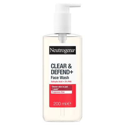 M&S Neutrogena Clear and Defend+ Face Wash with Salicylic Acid and 2% PHA 200ml- Buy online at McGrocer