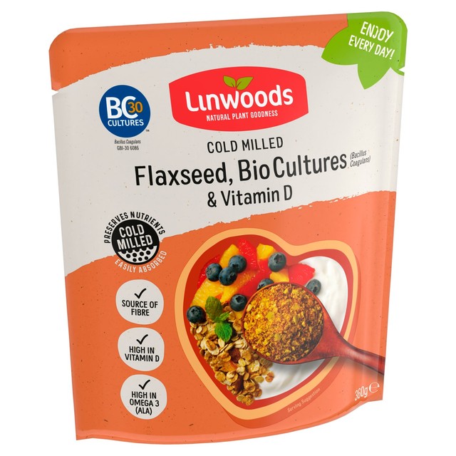 Linwoods milled flaxseed Bio Cultures Vitamin D 360g, imported from the UK