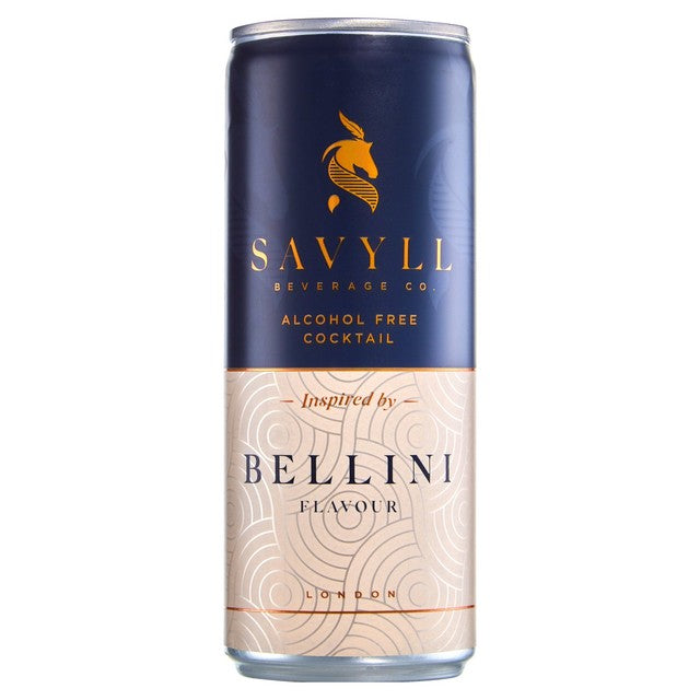 Savyll Alcohol-Free Bellini 250ml can (British brand)