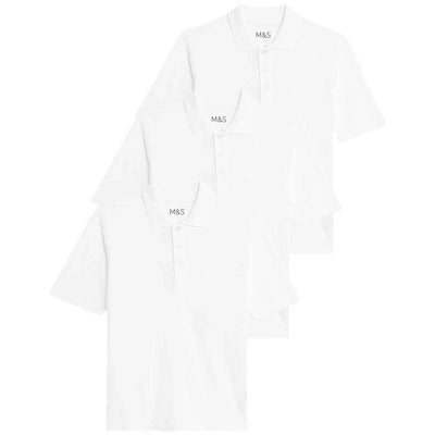 M&S Unisex Weißes Schul-Poloshirt 9-10 Jahre