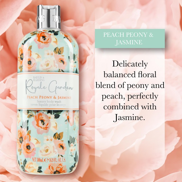 Baylis & Harding Peach Peony & Jasmine Body Wash 500ml - British product