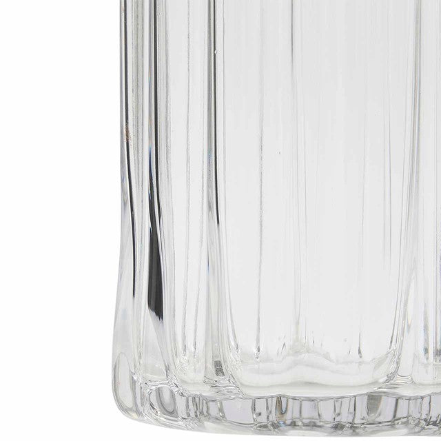 M&S ridged glass cylinder vase clear one size, imported from the UK