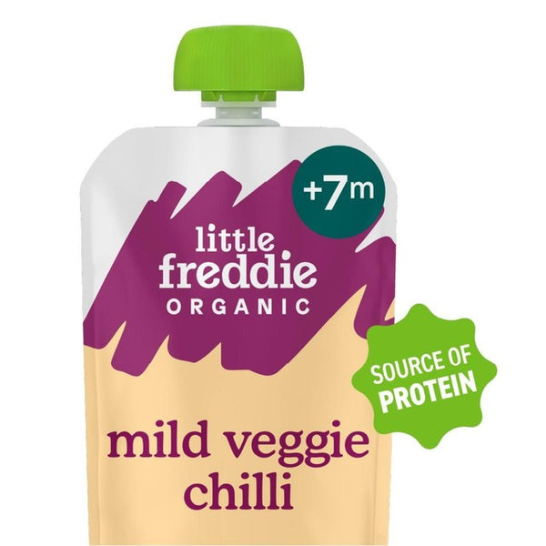 Little Freddie Organic Veggie Chilli, Beans & Lentils Baby Food Pouch 130g
