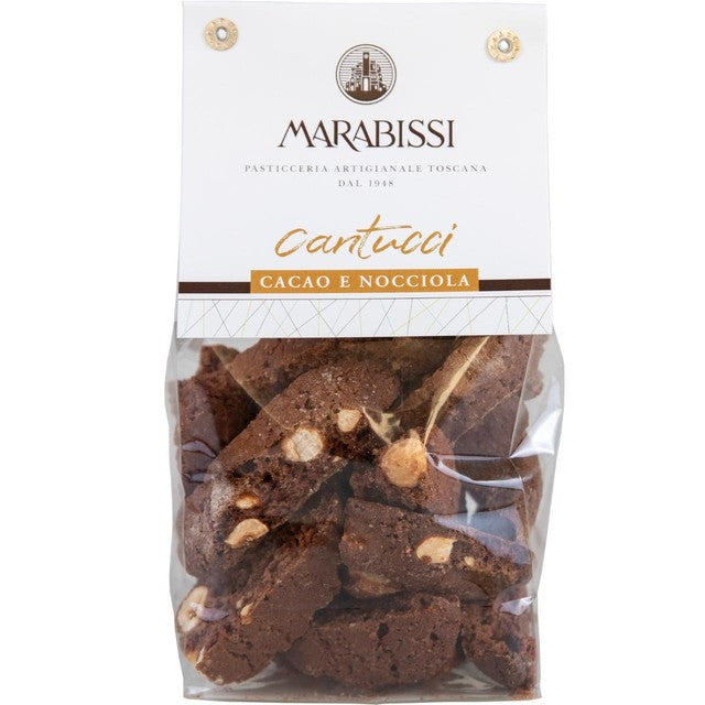 MARABISSI Chocolate & Hazelnut Cantucci biscuits 200g, imported from the UK