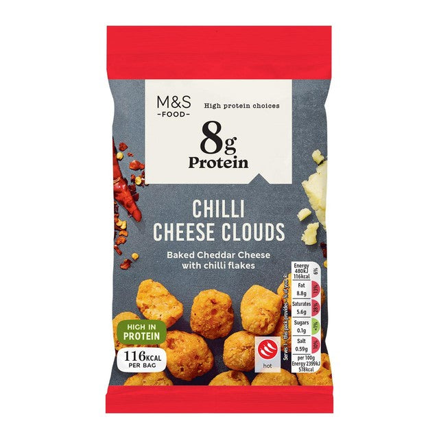 M&S Chilli Cheese Clouds baked cheese snack 20g, imported from the UK
