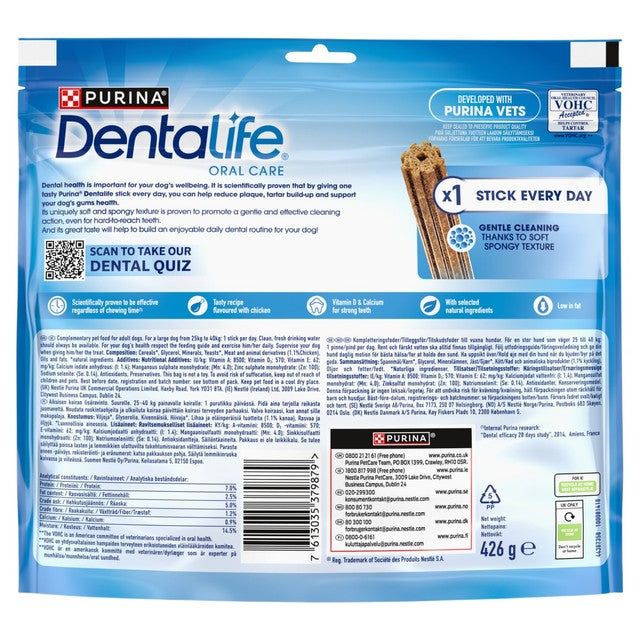 Dentalife chicken dog dental chews for large dogs - British product