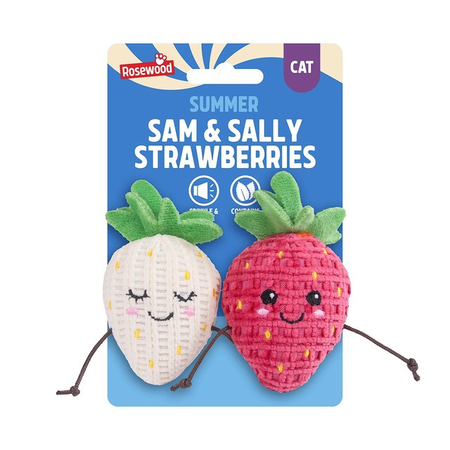 Rosewood strawberry cat toys, imported from the UK