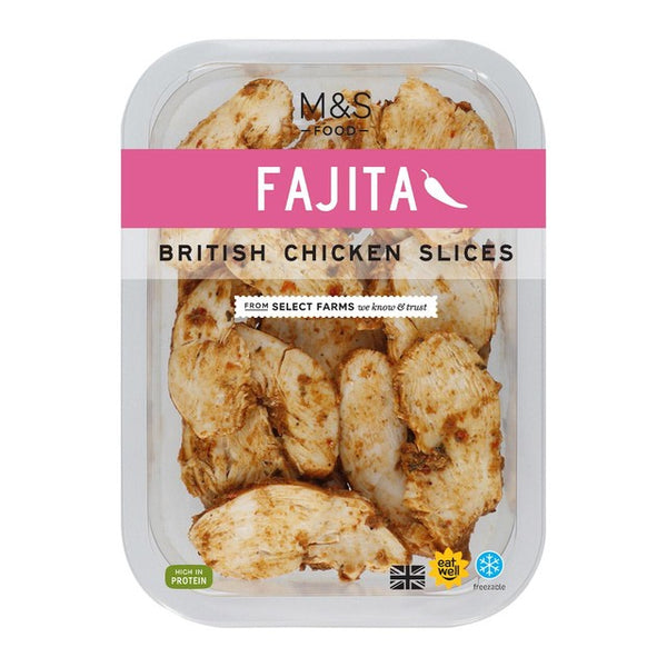 M&S Fajita kyllingbrystskiver Kokte kyllingskiver 160g