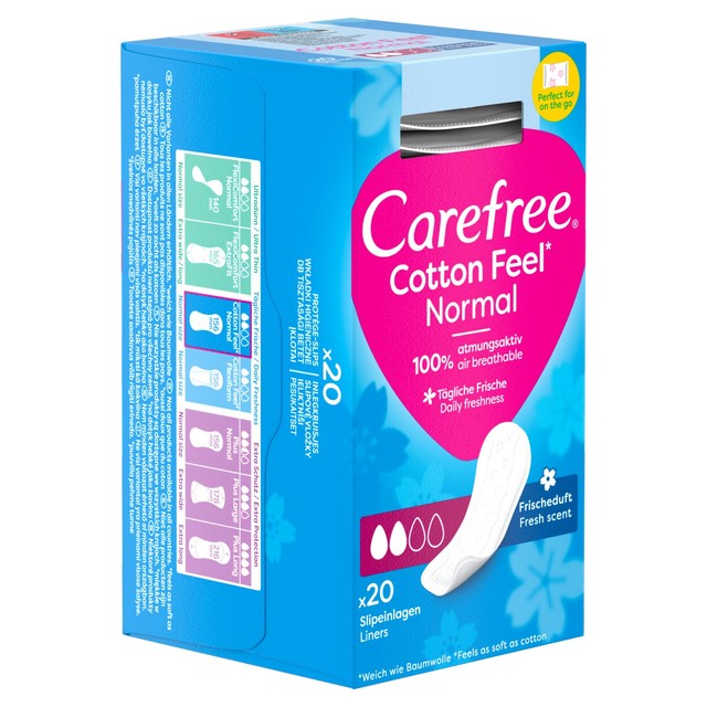 Carefree Cotton Fresh Scented Breathable Pantyliners - British product