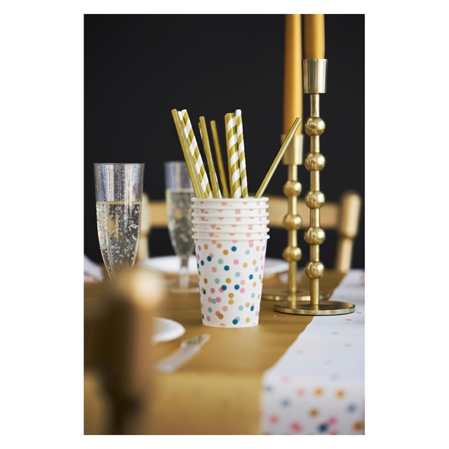 Duni Bio gold and white paper straws 25 pack, UK version