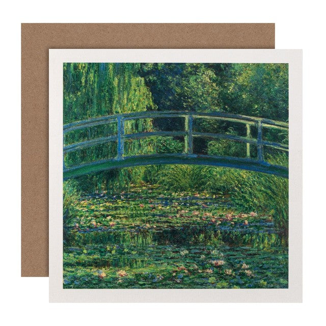 M&S Waterlillies blank card 15x15cm, imported from the UK