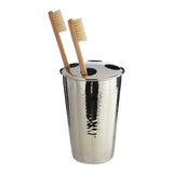 Premier Housewares toothbrush holder hammered nickel finish 17x23x26 cm, imported from the UK