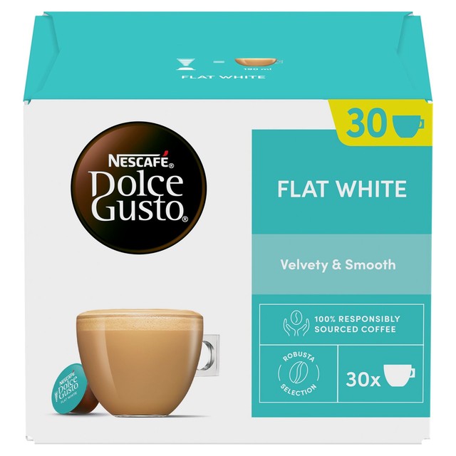 Nescafe Dolce Gusto flat white coffee pods 30 portions, imported from the UK