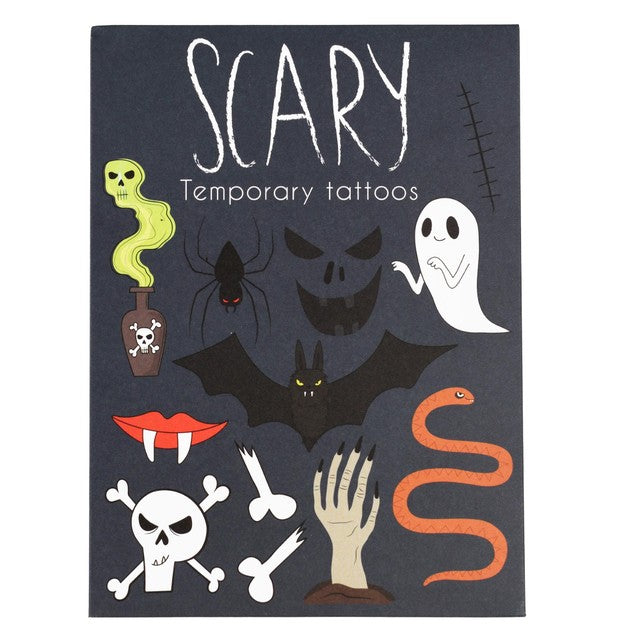 Rex London Halloween temporary tattoos 2 sheets 11x16cm, imported from the UK