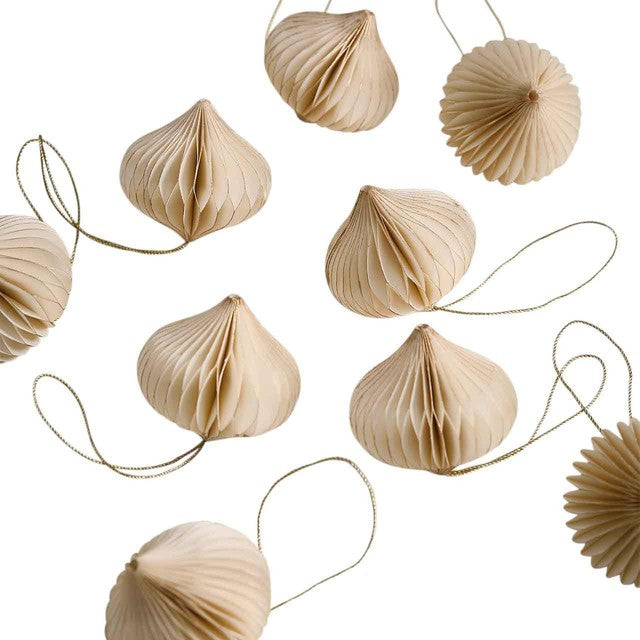 M&S White Paper Christmas Baubles 9 Pack, imported from the UK