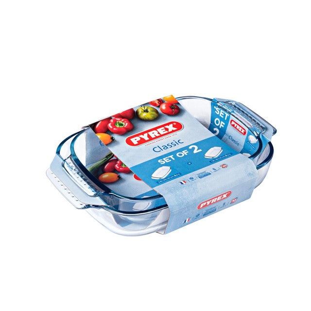 Pyrex Classic 2 Piece Rectangular Roaster Set