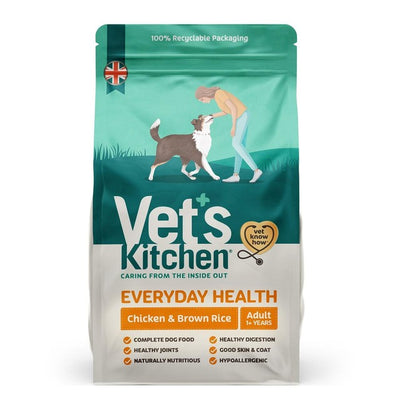 M&S Vet's Kitchen Everyday Health Adult Dry Dog Food Chicken & Brown Rice 12kg- Buy online at McGrocer